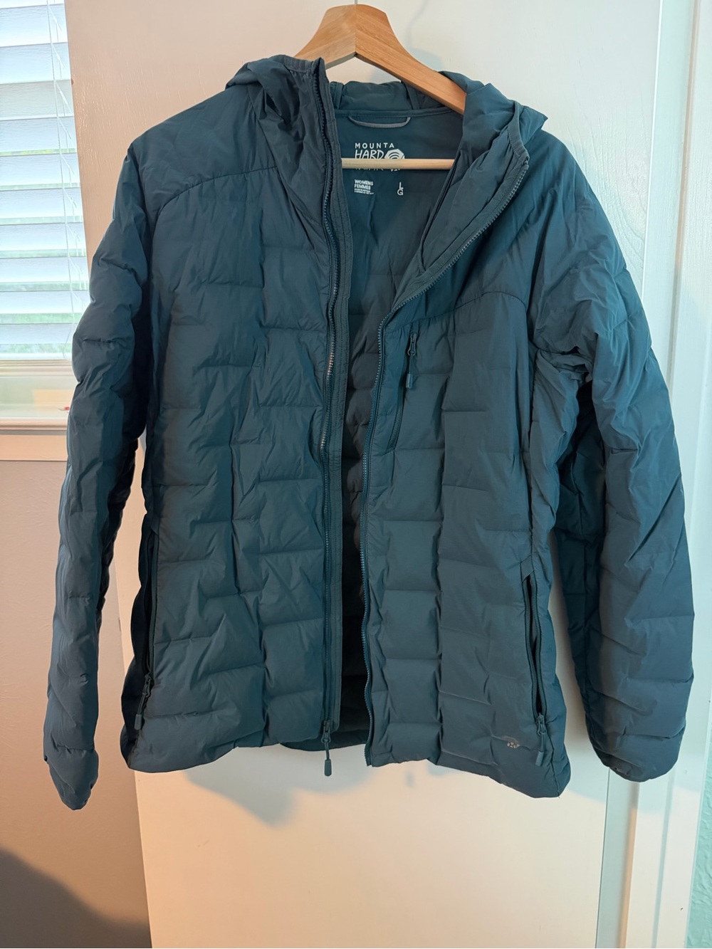 Mountain Hardwear-  Dark Teal Stretchdown Insulated Hoody - Women's Large